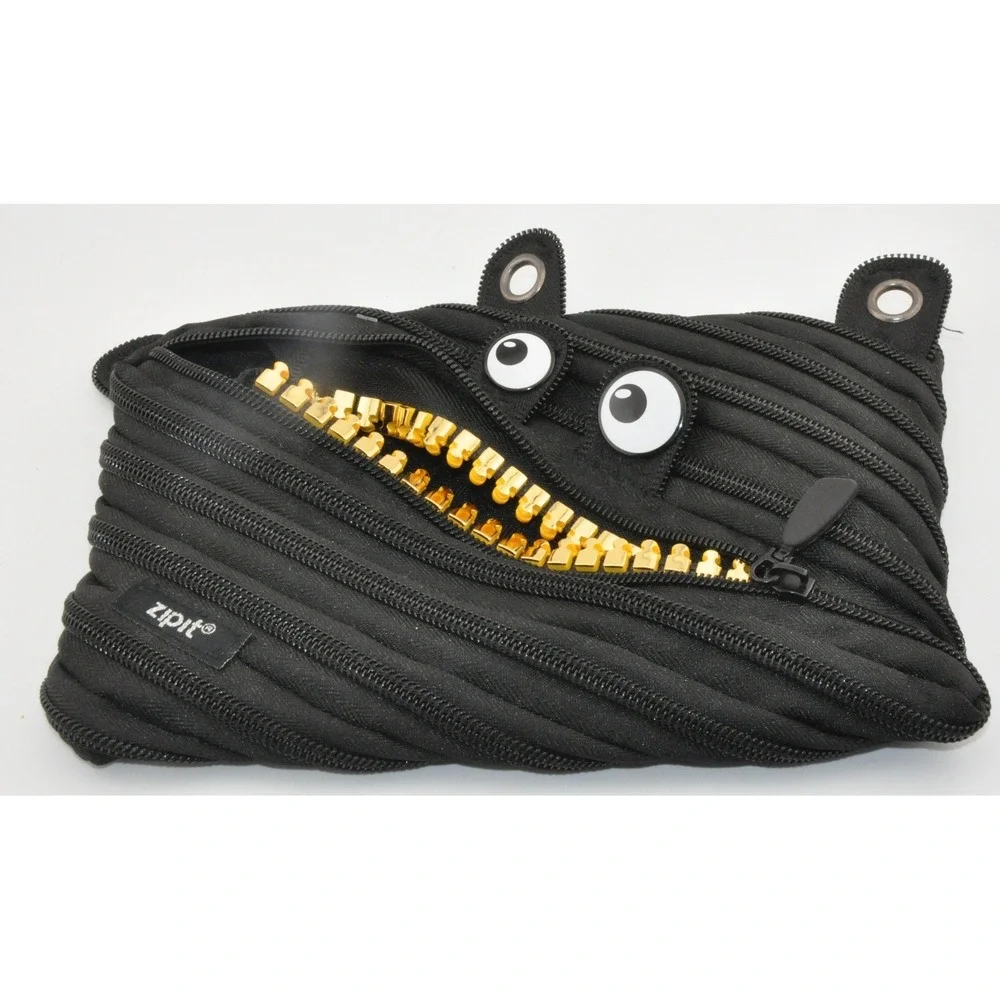 Zipit Monster Pencil Case Small Black Excellent 3-Ring Binder Pouch Yellow Teeth
